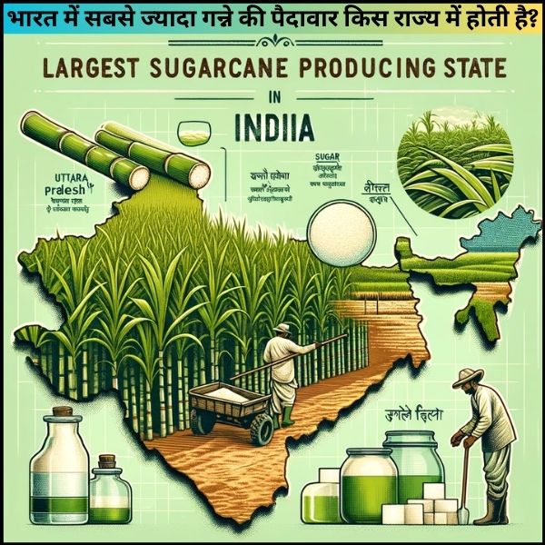 भारत में सबसे ज्यादा गन्ने की पैदावार किस राज्य में होती है?