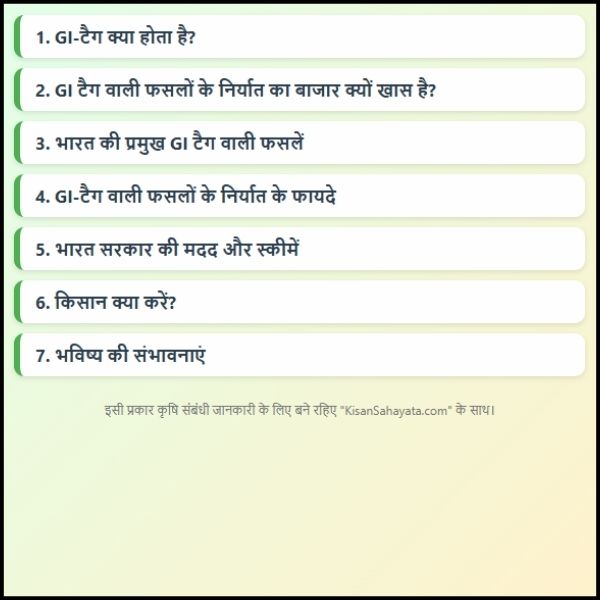 GI-टैग वाली फसलों का निर्यात बाज़ार
