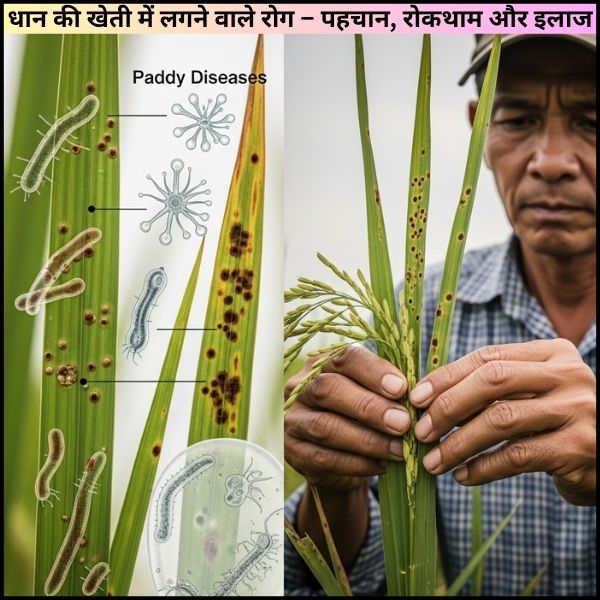 धान की खेती में लगने वाले रोग – पहचान, रोकथाम और इलाज