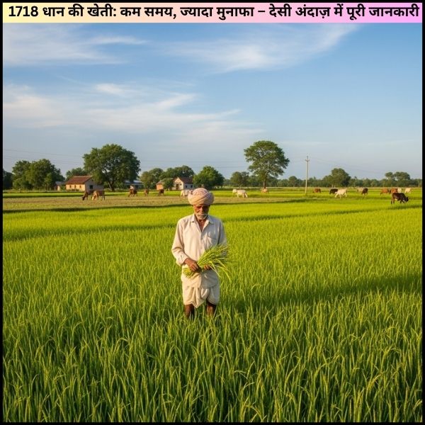 1718 धान की खेती: कम समय, ज्यादा मुनाफा – देसी अंदाज़ में पूरी जानकारी