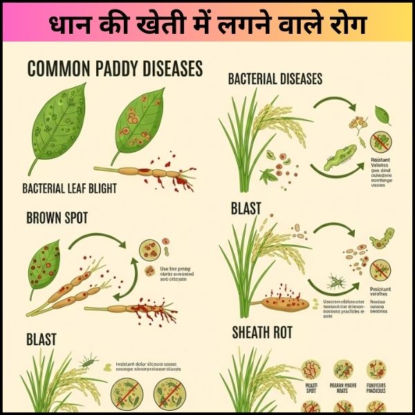 धान की खेती में लगने वाले रोग देसी दोस्त से पूरी जानकारी। धान की खेती में लगने वाले रोग: देसी दोस्त से पूरी जानकारी।