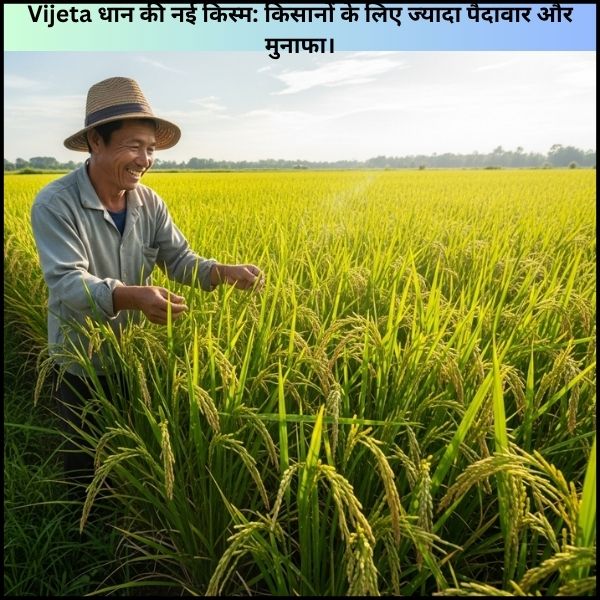 Vijeta धान की नई किस्म: किसानों के लिए ज्यादा पैदावार और मुनाफा।