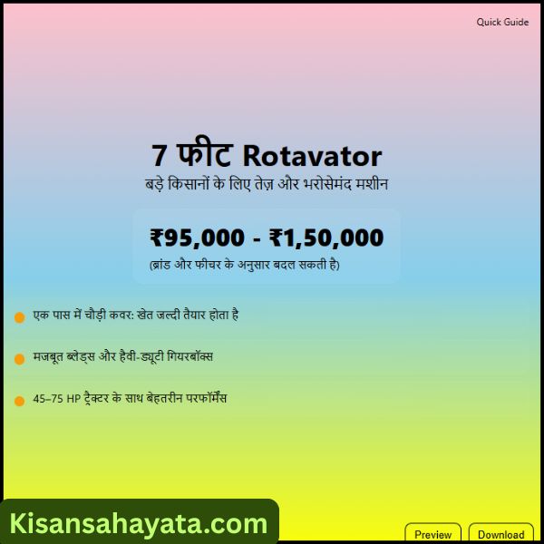 7 Feet Rotavator price