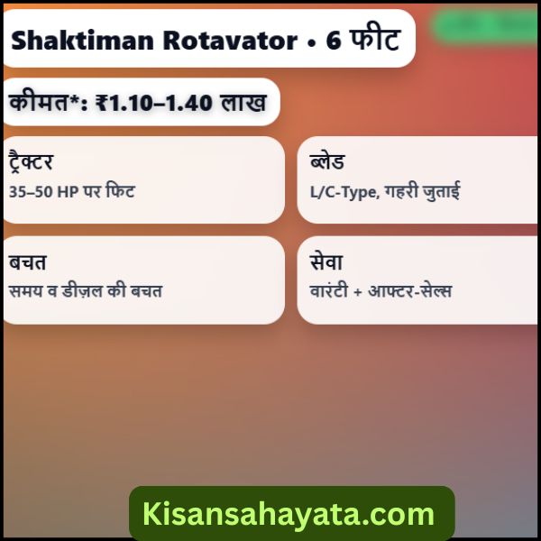 Shaktiman Rotavator Price 6 Feet