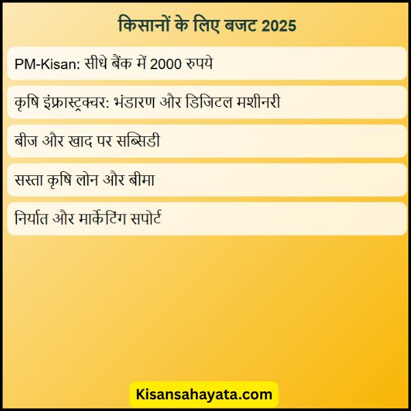 किसानों के लिए बजट 2025 की योजनाएं क्या क्या है