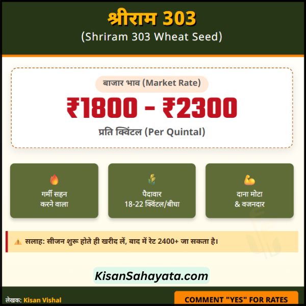 श्रीराम 303 गेहूं के बीज का क्या रेट है
