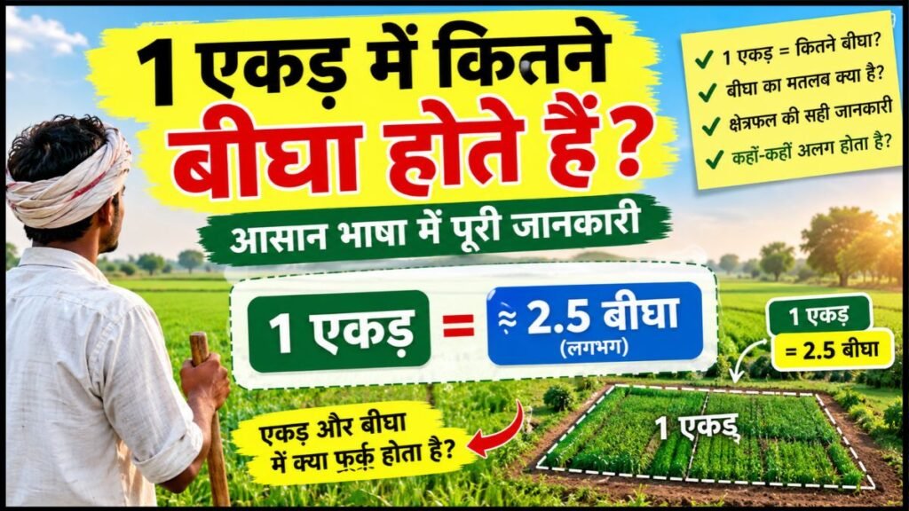 1 एकड़ में कितने बीघा होते हैं आसान भाषा में पूरी जानकारी