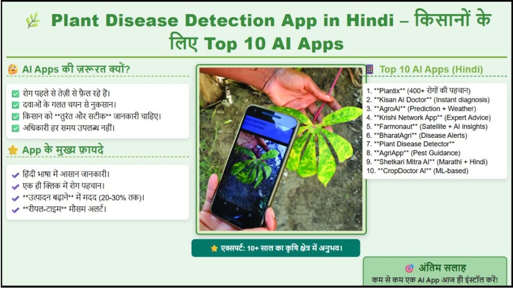Plant Disease Detection App in Hindi – किसानों के लिए Top 10 AI Apps