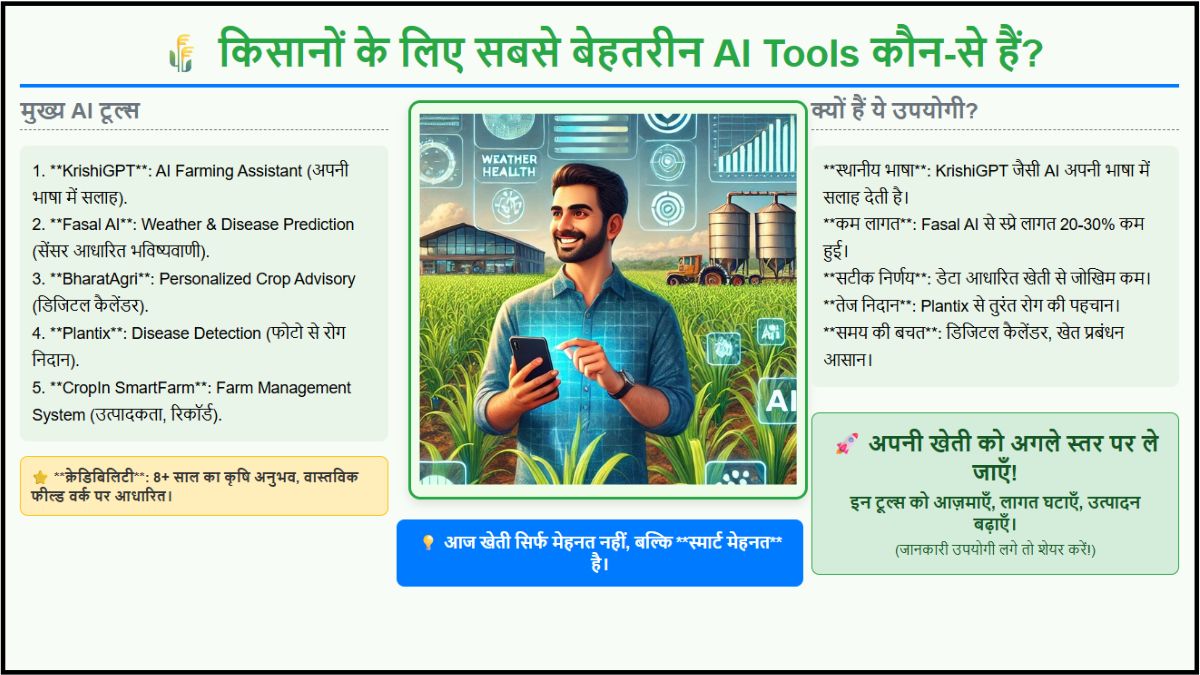 किसानों के लिए सबसे बेहतरीन AI Tools कौन-से हैं पूरी लिस्ट यहाँ देखें