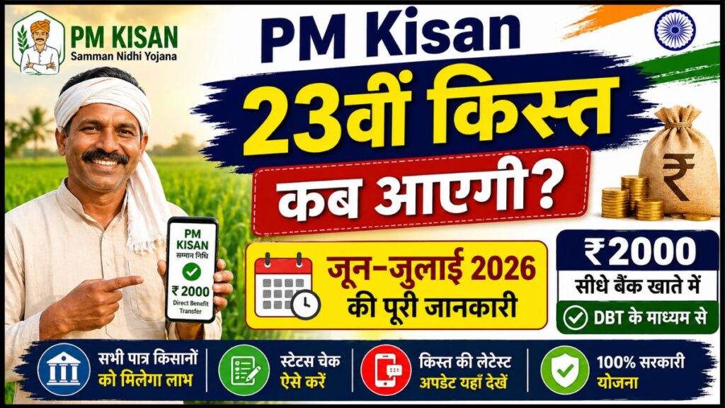 PM Kisan Samman Nidhi 23वीं किस्त कब आएगी? — जून-जुलाई 2026 की पूरी जानकारी